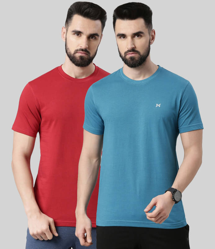 Force NXT Pack of 2 Cotton Blend Regular Fit Men's T-Shirt ( Multicolor ) Force NXT Pack of 2 Cotton Blend Regular Fit Men's T-Shirt ( Multicolor )