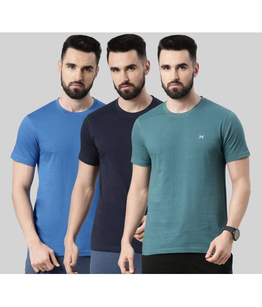     			Force NXT Pack of 3 Cotton Blend Regular Fit Men's T-Shirt ( Multicolor )
