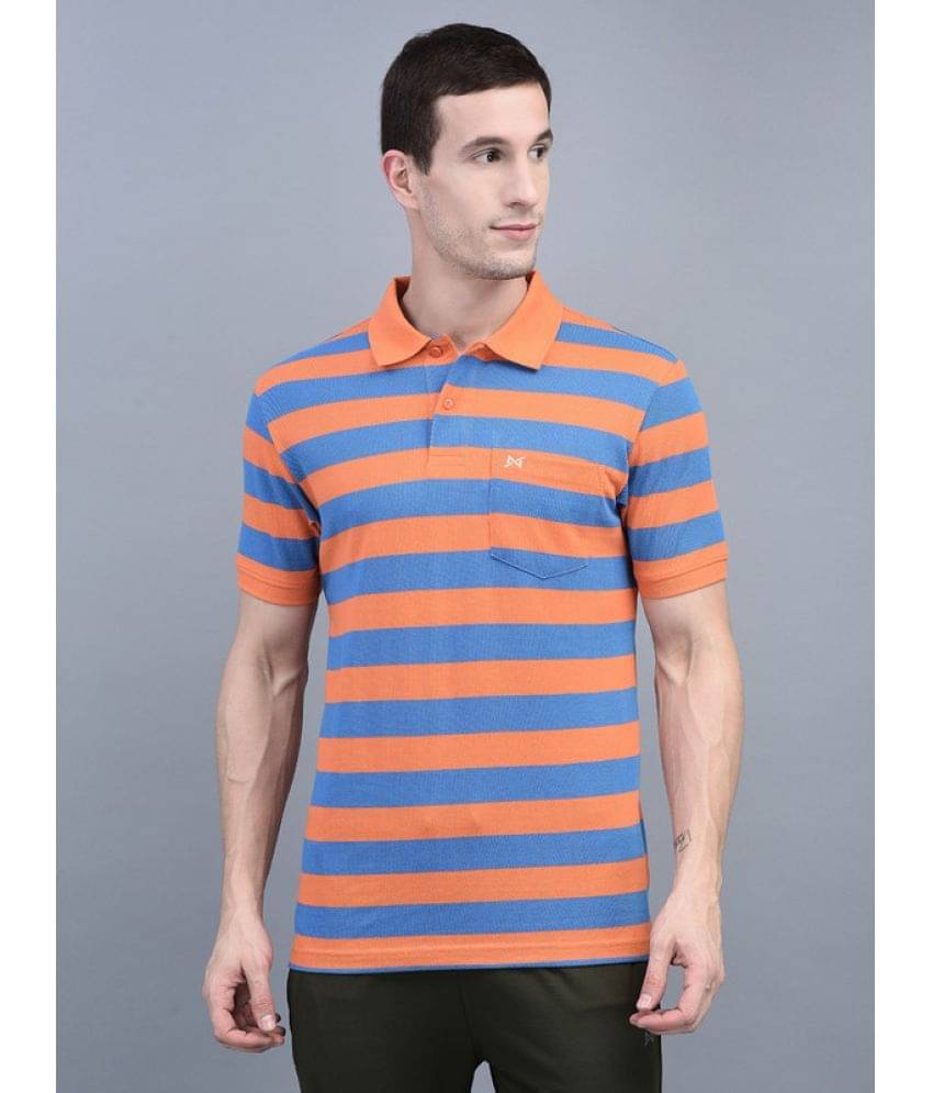     			Force NXT Pack of 1 Cotton Blend Regular Fit Striped Half Sleeves Men's Polo T Shirt ( Multicolor )