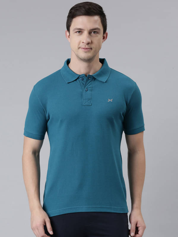 Force NXT Pack of 1 Cotton Blend Regular Fit Solid Half Sleeves Men's Polo T Shirt ( Blue ) Force NXT Pack of 1 Cotton Blend Regular Fit Solid Half Sleeves Men's Polo T Shirt ( Blue )