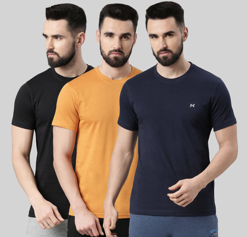     			Force NXT Pack of 3 Cotton Blend Regular Fit Men's T-Shirt ( Multicolor )