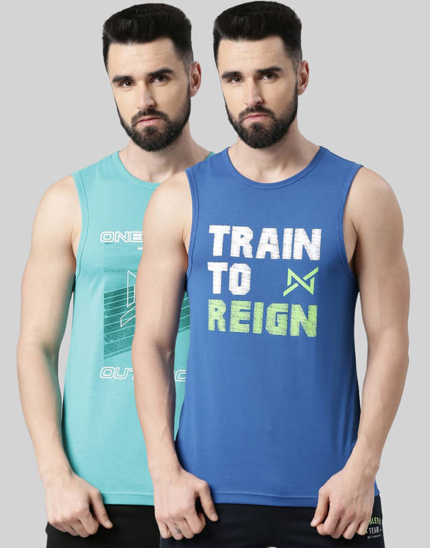Force NXT Pack of 2 Cotton Blend Sleeveless vest For Men ( Multicolor ) Force NXT Pack of 2 Cotton Blend Sleeveless vest For Men ( Multicolor )