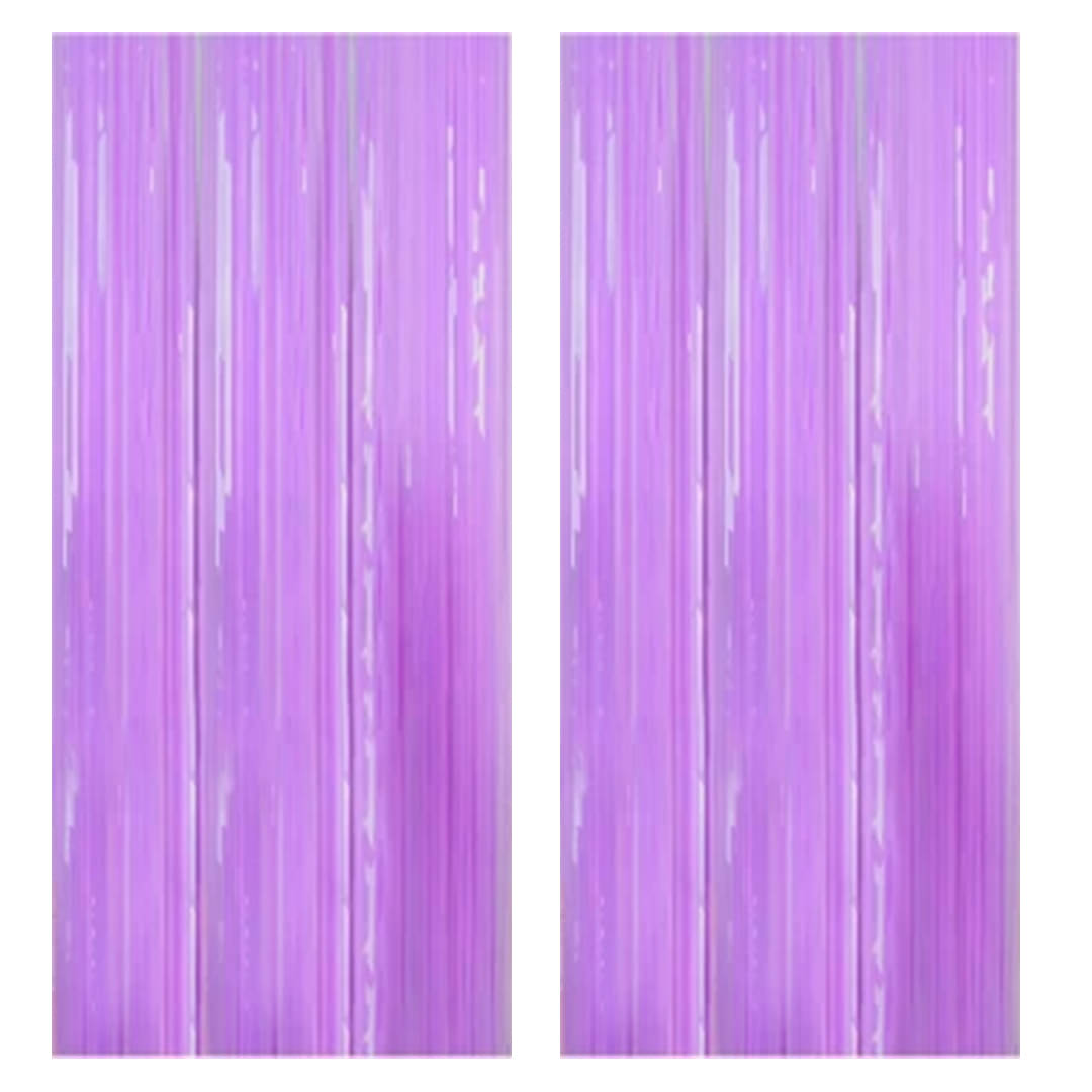     			Fringe Purple Foil Curtain (Pack of 2) for Backdrop Birthday Anniversary Wedding Bachelorette Party Decoration, Kit, Combo