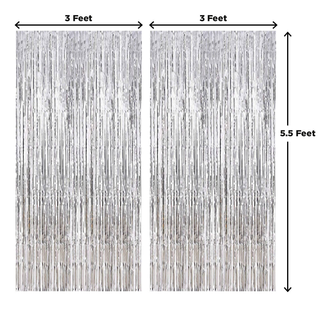    			Fringe Golden Foil Curtain (Pack of 2) for Backdrop Birthday Anniversary Wedding Bachelorette Party Decoration, Kit, Combo