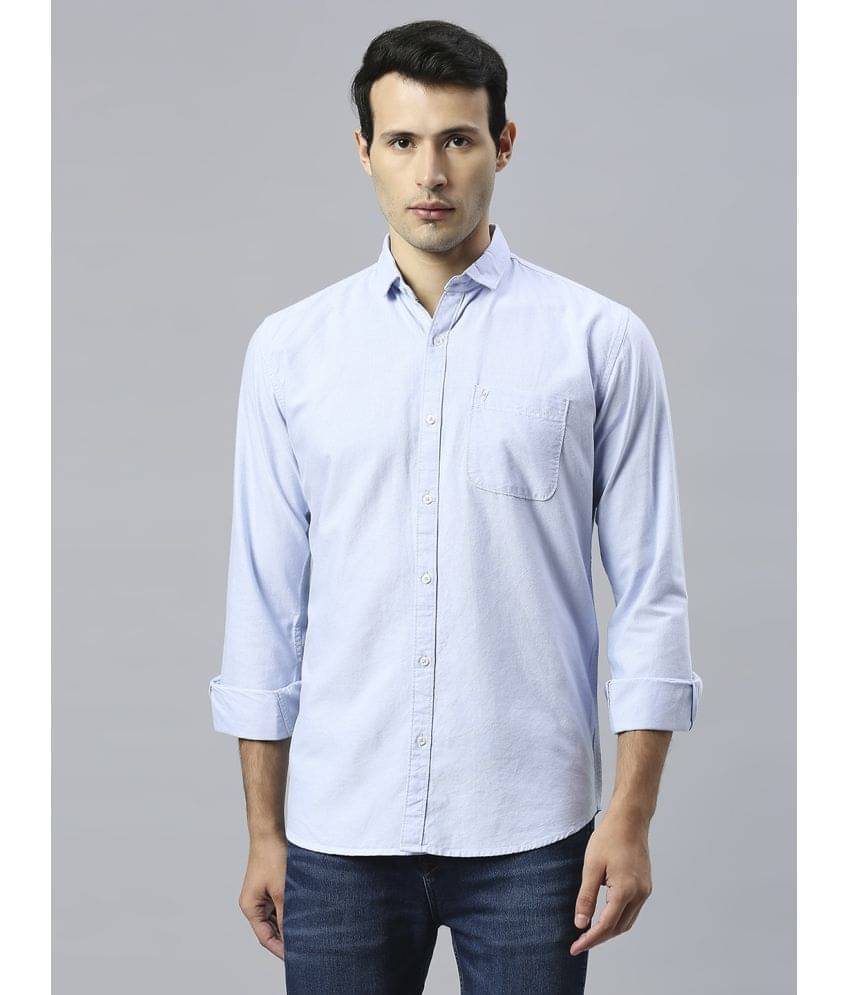     			HJ HASASI 100% Cotton Slim Fit Solids Full Sleeves Men's Casual Shirt - Blue ( Pack of 1 )