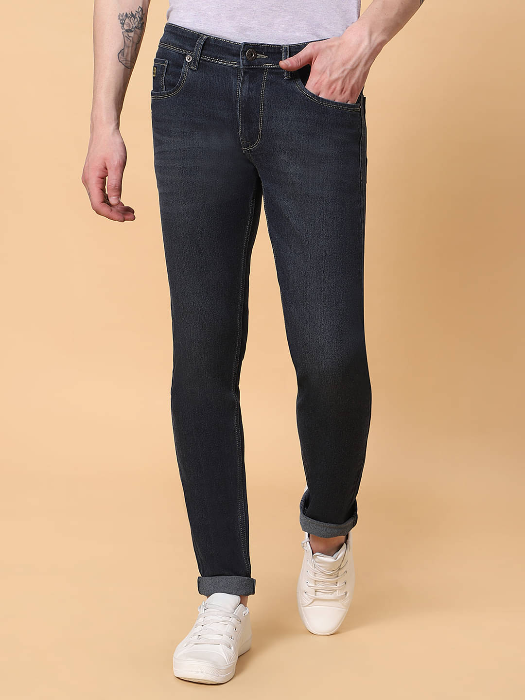     			HJ HASASI Slim Fit Washed Men's Jeans - Blue ( Pack of 1 )