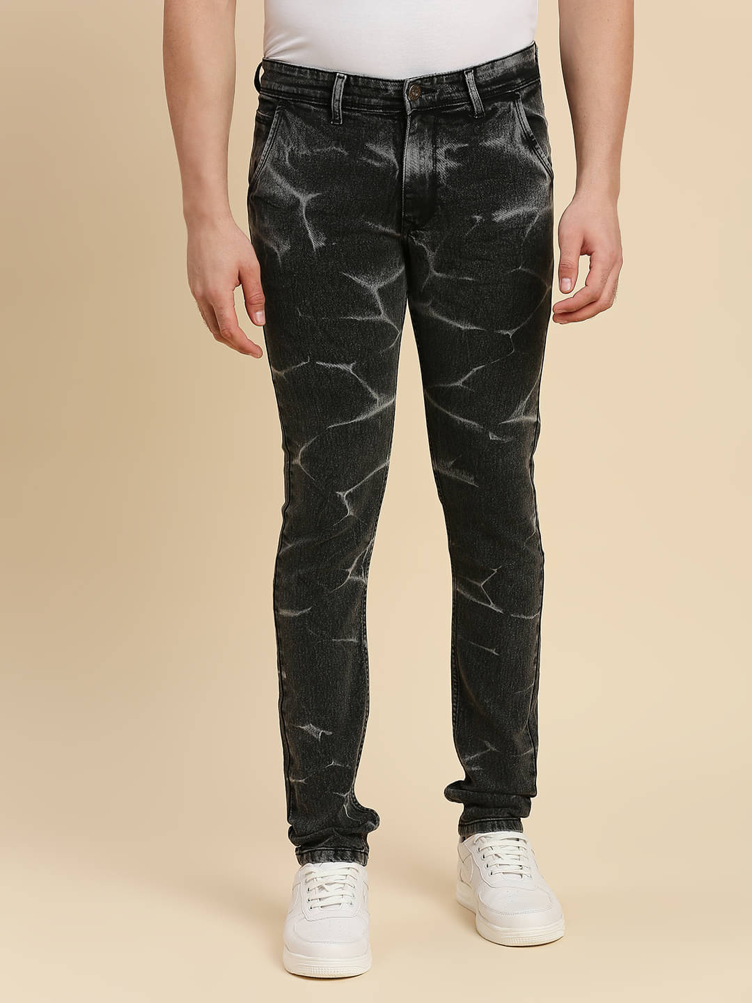     			HJ HASASI Slim Fit Bleached Men's Jeans - Black ( Pack of 1 )