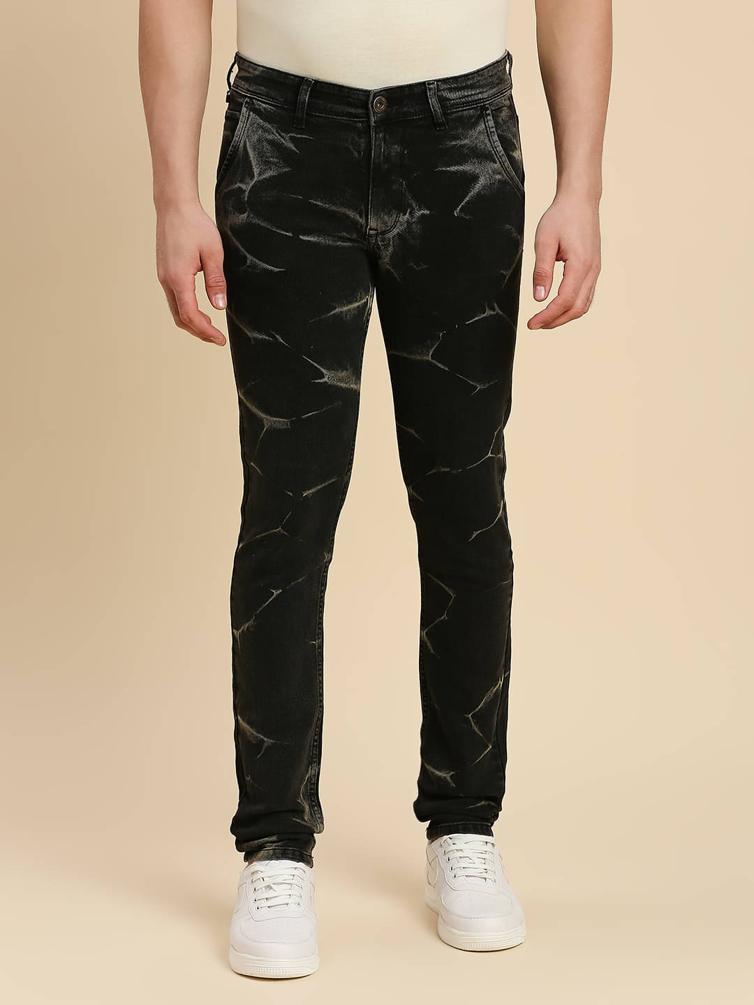     			HJ HASASI Slim Fit Bleached Men's Jeans - Black ( Pack of 1 )