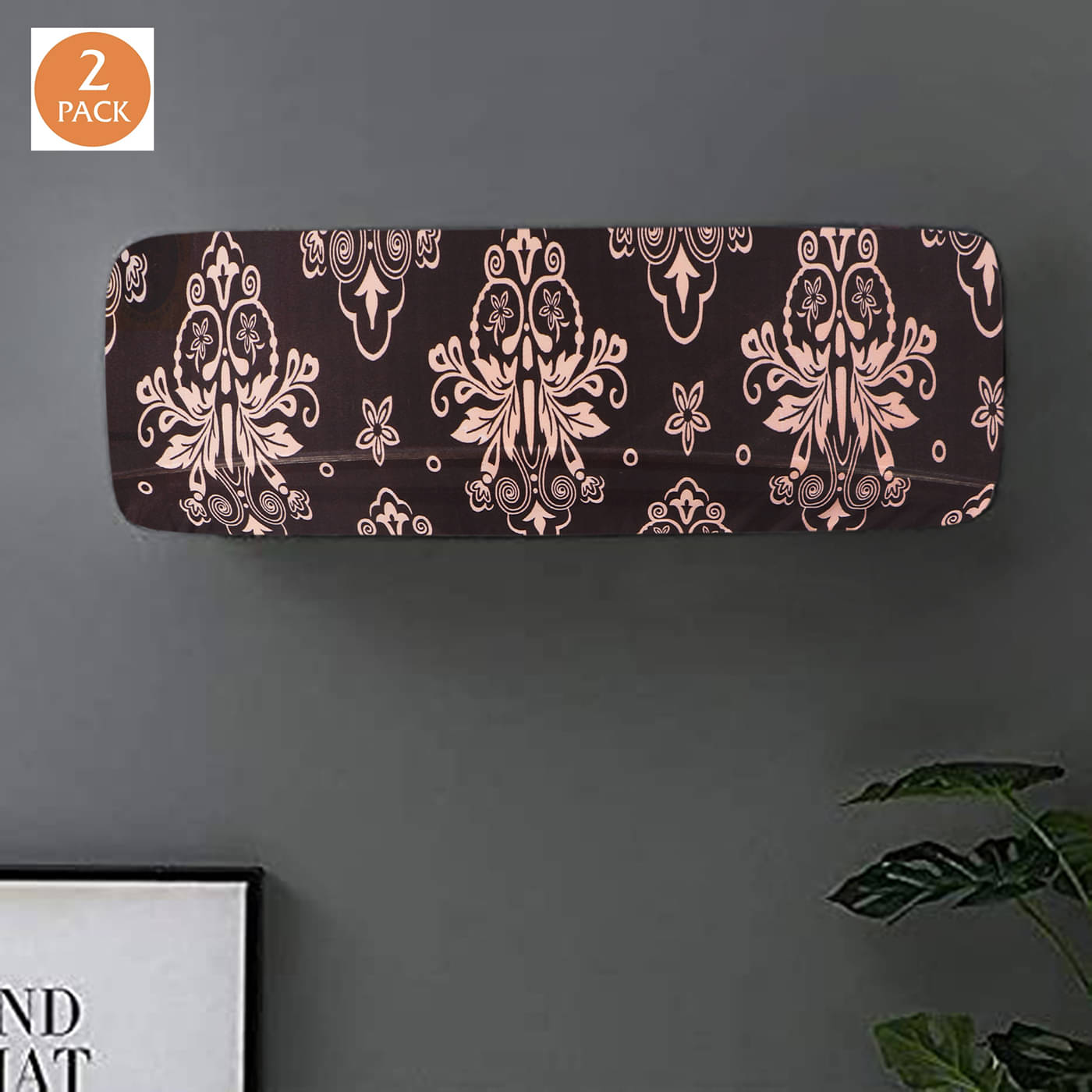 Set of 2 Polyester Blend Brown AC Cover for 1.5 Ton Split AC Set of 2 Polyester Blend Brown AC Cover for 1.5 Ton Split AC