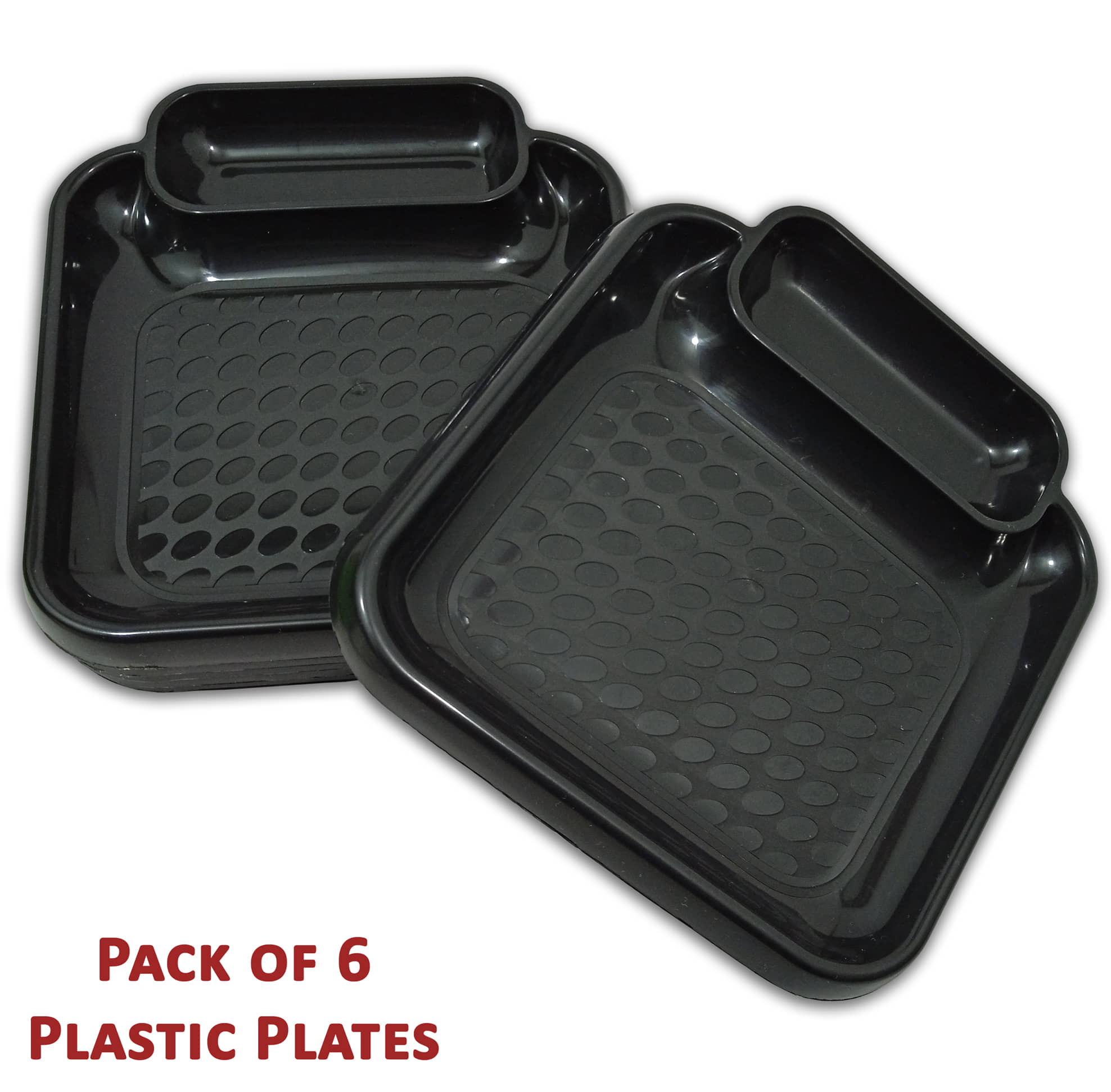 Inpro 6 Pcs Plastic Black Platter
