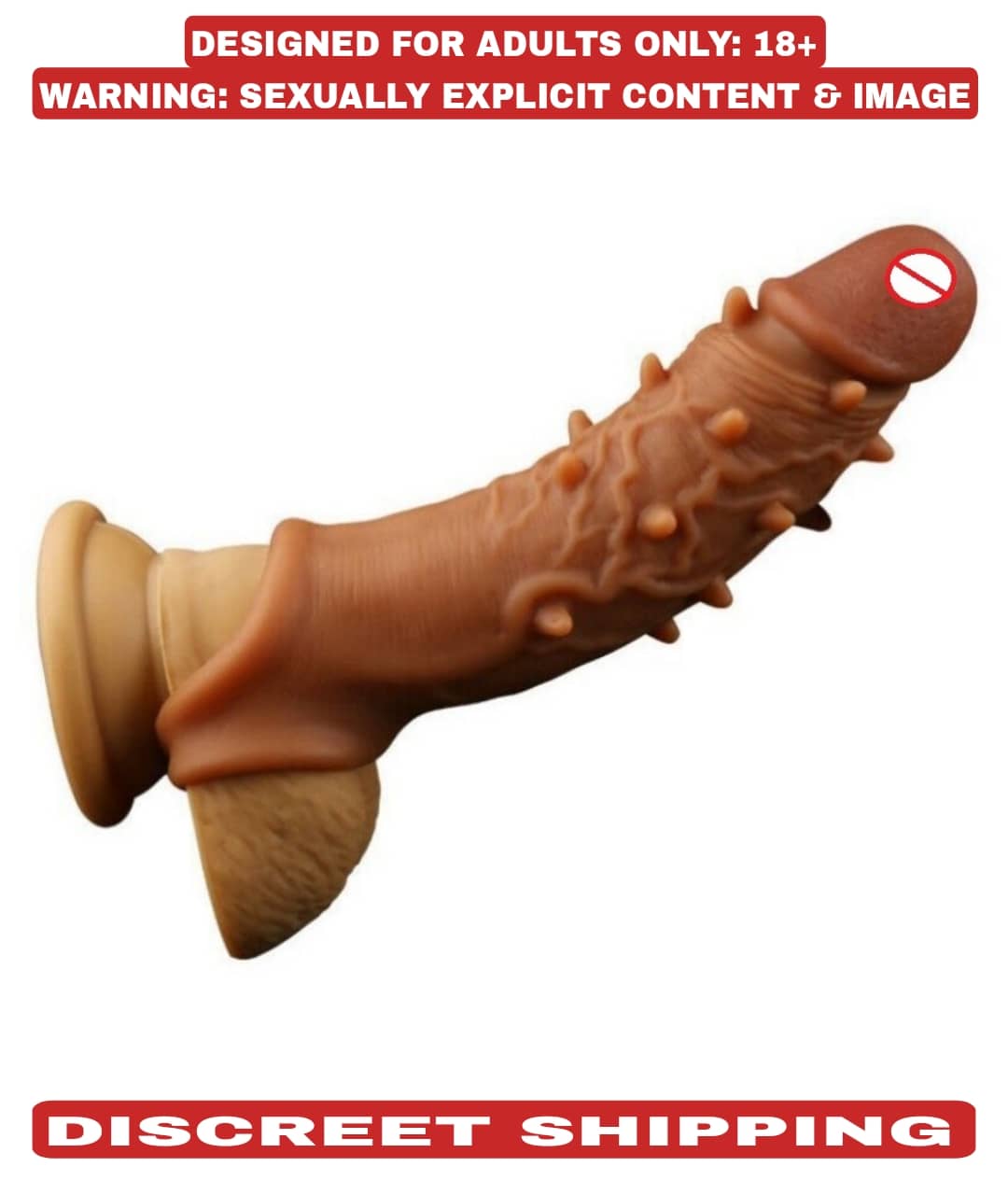 JUMBO HEAD DOUBLE HOLE PENIS EXTANDER REUSABLE CHOCOLATE SLEEVE FOR MEN BY KAMAHOUSE