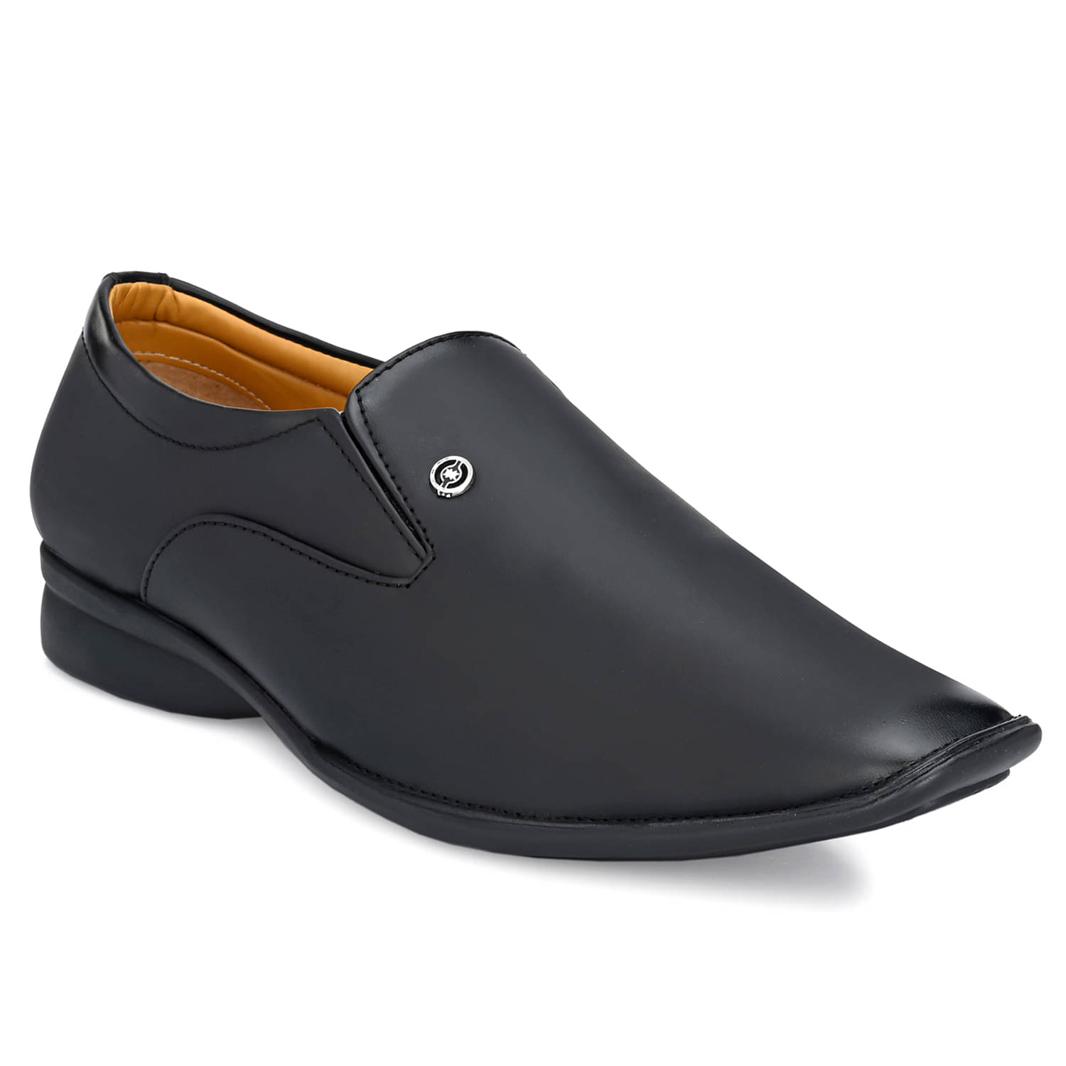     			John Karsun Black Men's Slip On Formal Shoes