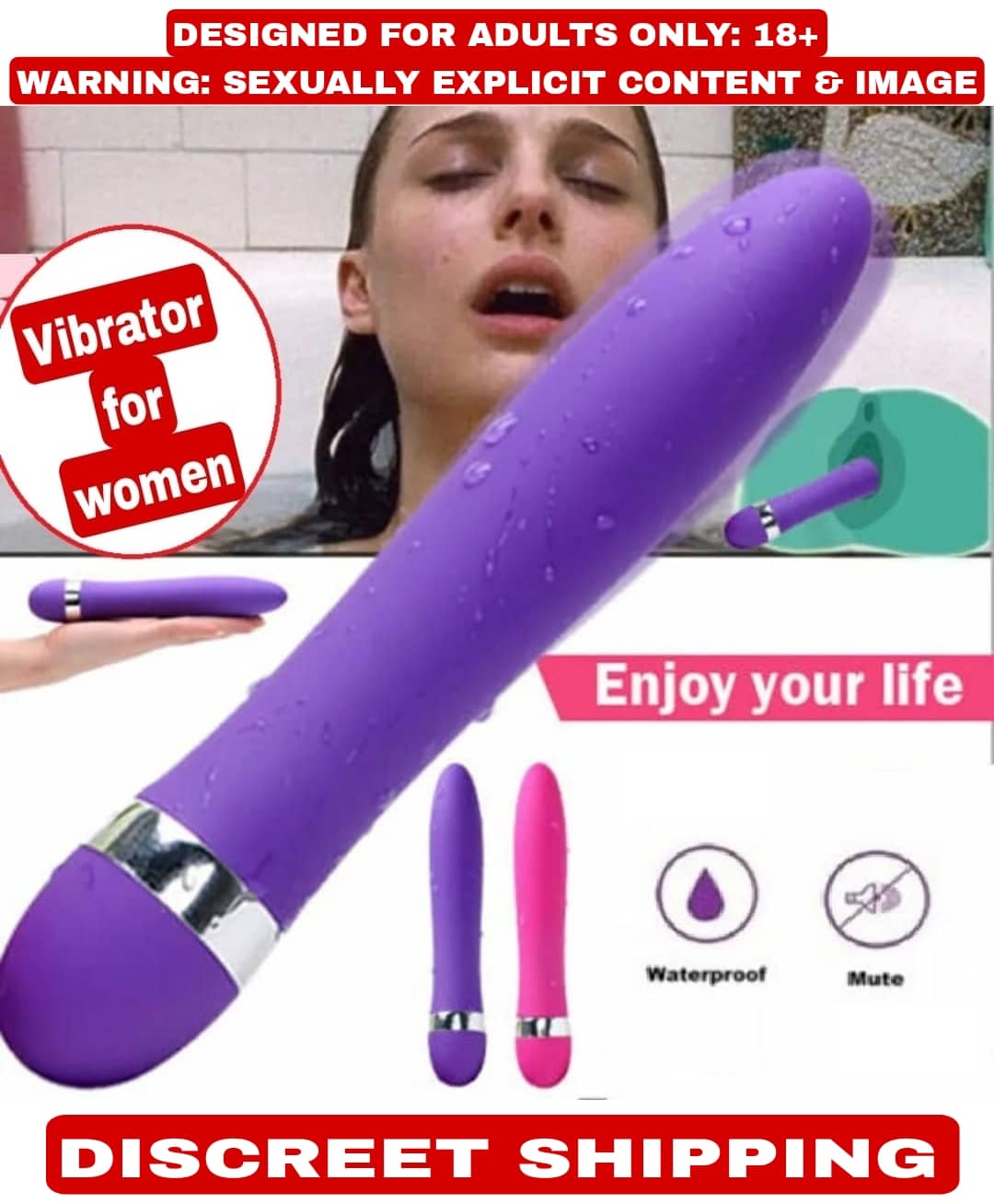 KAMAHOUSE WATERPROOF SILENT G-SPOT DILDO VIBRATOR AV STICK