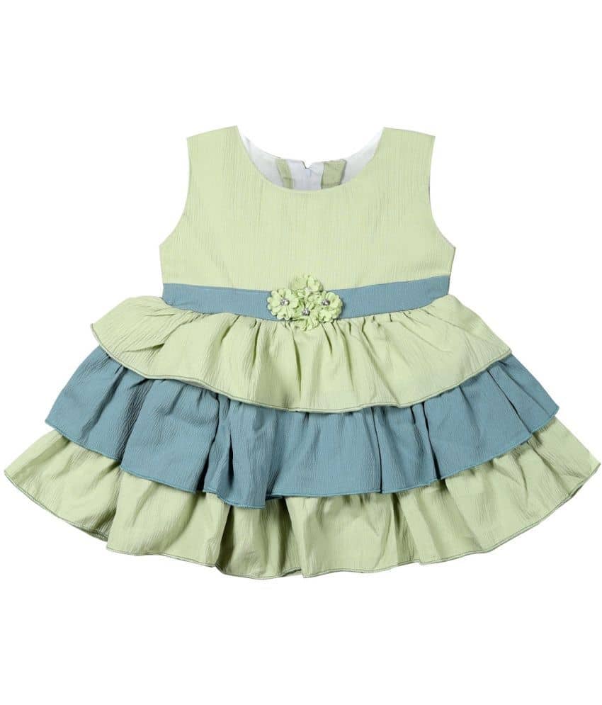 LITTLE PANDA Pack of 1 Baby Girls Crepe Frock ( Pink )