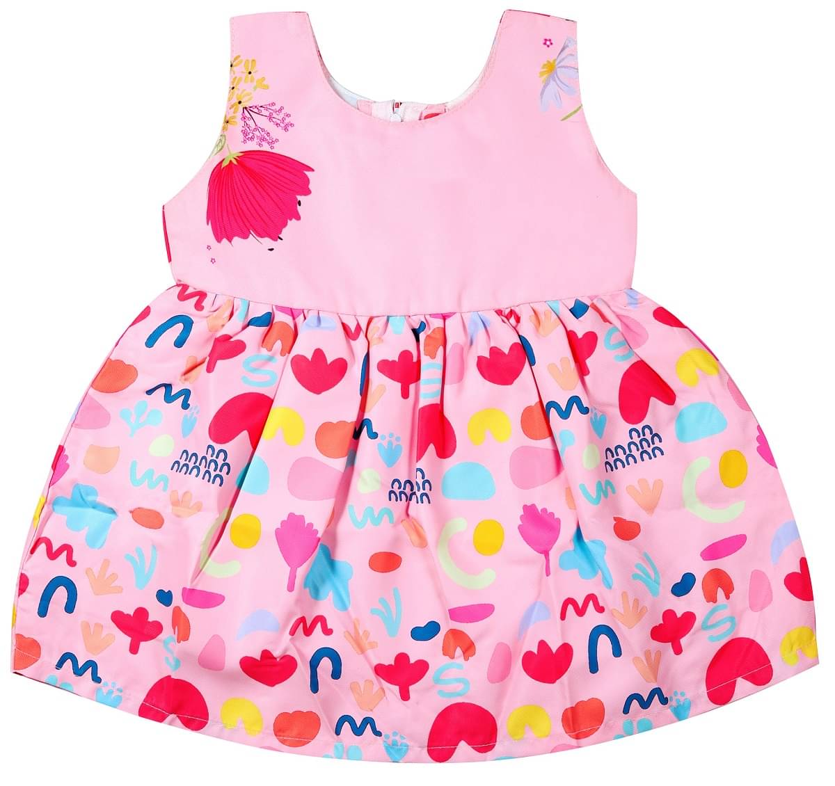     			LITTLE PANDA Pack of 1 Baby Girls Polyester Frock ( Pink )