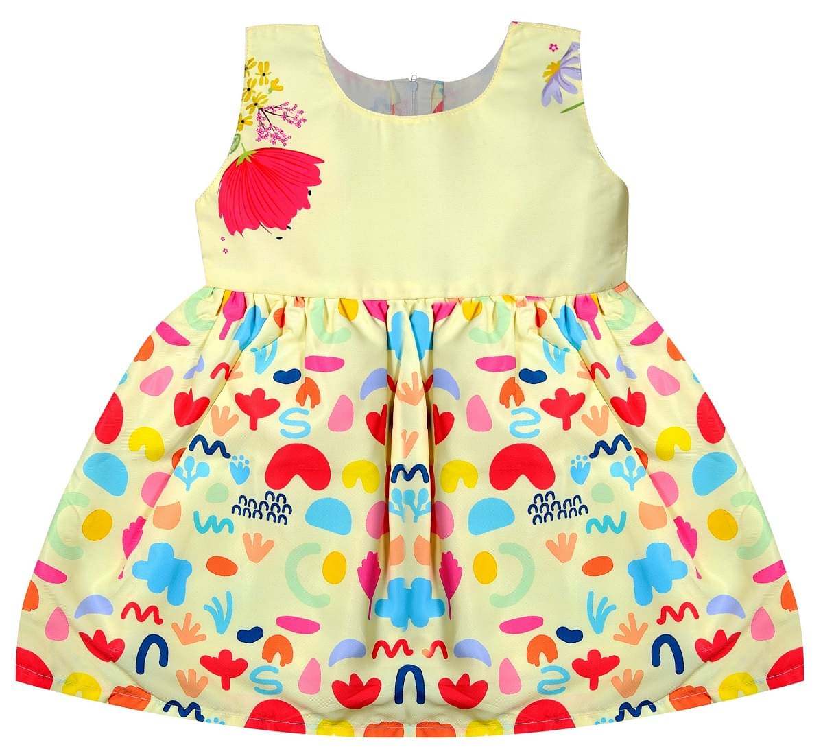     			LITTLE PANDA Pack of 1 Baby Girls Polyester Frock ( Yellow )