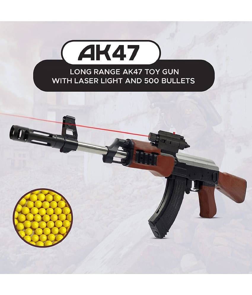 NHR Gun toys With 500 Bullets - Long Range Shooting Gun for +10 Years Kids, Bullet Gun for kids, Shooter Gun for Children's, Toy Shooting Plastic Gun, Snipper Gun, Gun, Bandook, Pistol, AK-47 Gun, Bullet Gun, Toy Gun For Kids