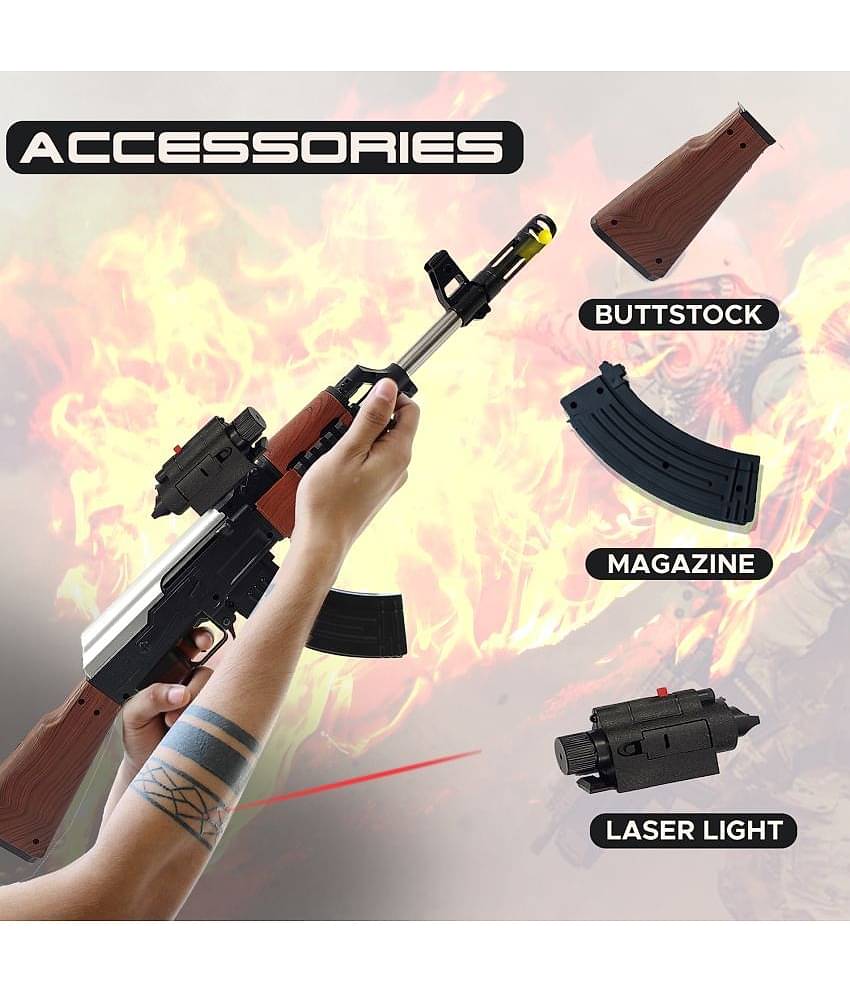 NHR Gun toys With 500 Bullets - Long Range Shooting Gun for +10 Years Kids, Bullet Gun for kids, Shooter Gun for Children's, Toy Shooting Plastic Gun, Snipper Gun, Gun, Bandook, Pistol, AK-47 Gun, Bullet Gun, Toy Gun For Kids