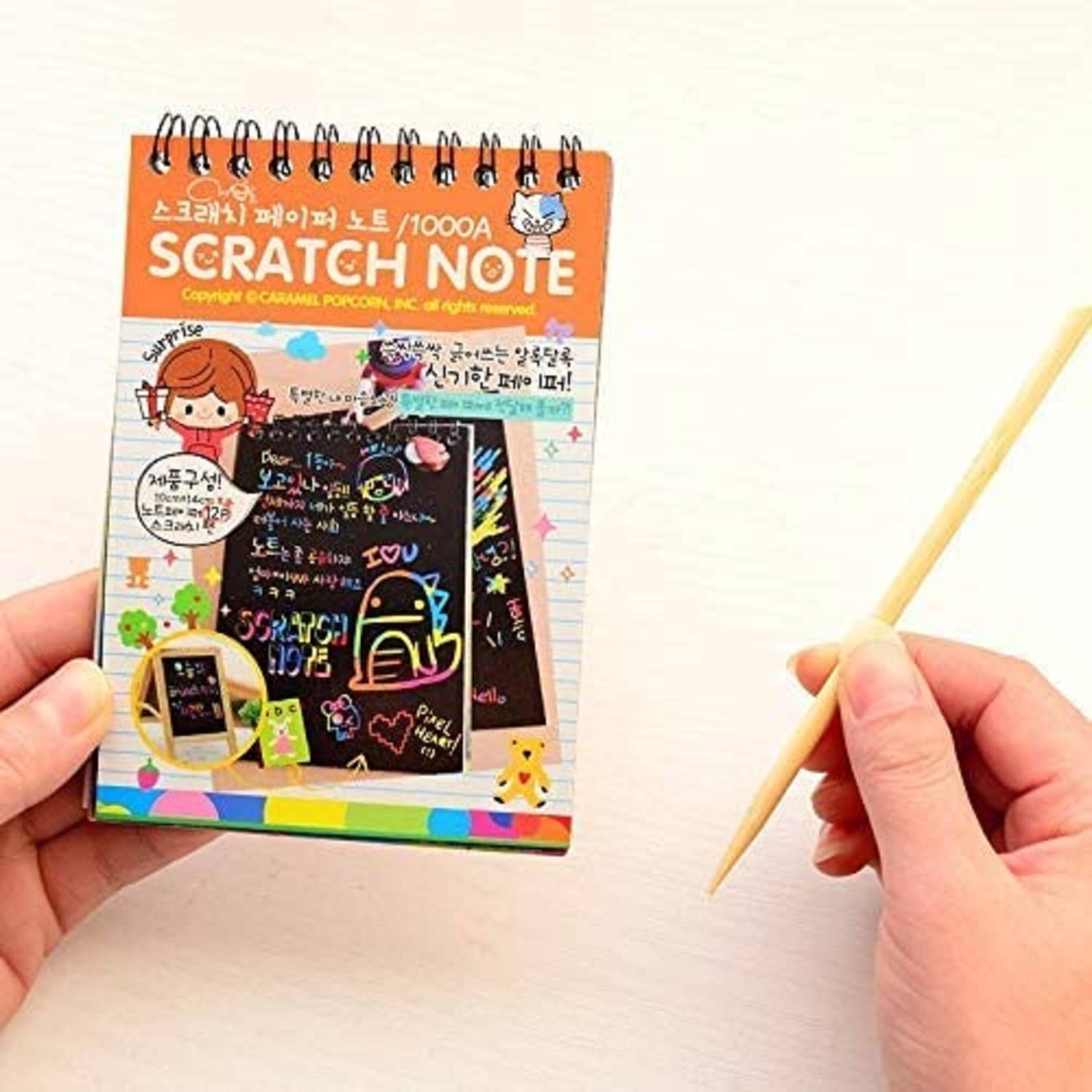     			( Pack Of 1 ) 53 Arts A6 Size Paper Sheet Art Book and Craft Paper Rainbow Scratch Book