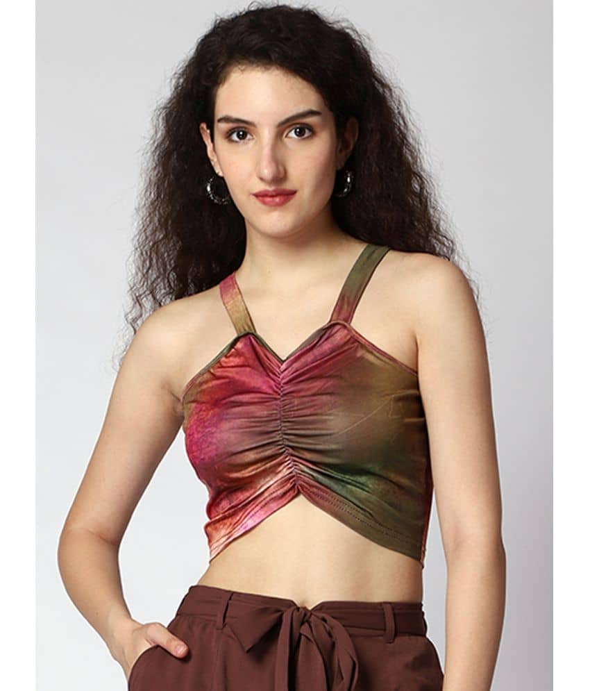 Prettify Women's Cotton Blend Crop Top ( Multicolor )