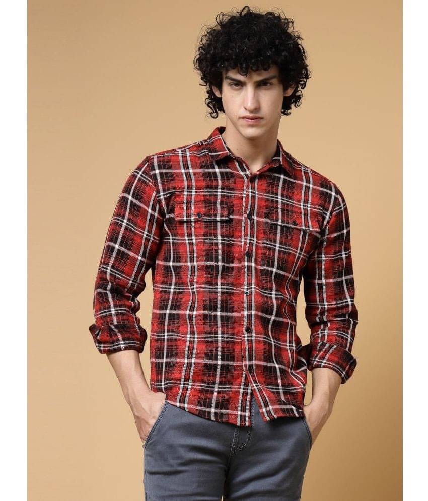 Rigo Cotton Blend Regular Fit Checks Full Sleeves Men's Casual Shirt - Red ( Pack of 1 ) Rigo Cotton Blend Regular Fit Checks Full Sleeves Men's Casual Shirt - Red ( Pack of 1 )