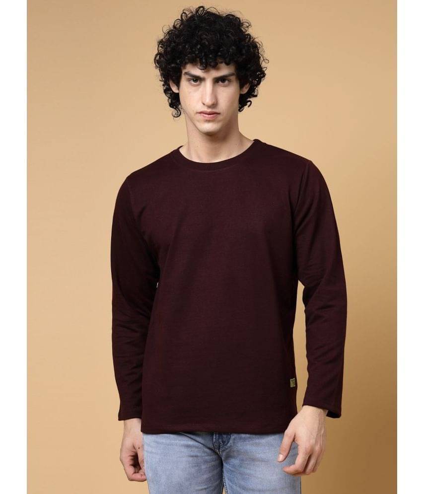     			Rigo Pack of 1 Cotton Blend Regular Fit Men's T-Shirt ( Wine )