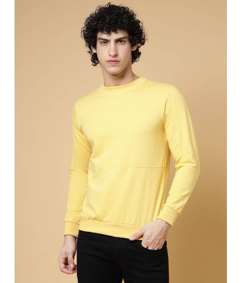 Rigo Fleece Round Neck Men's Sweatshirt - Yellow ( Pack of 1 ) Rigo Fleece Round Neck Men's Sweatshirt - Yellow ( Pack of 1 )