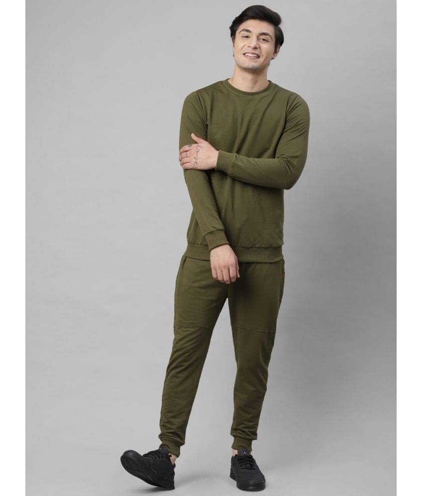     			Rigo Men's Shirt With Joggers Co-Ords Set ( Pack of 1 , Olive Green )