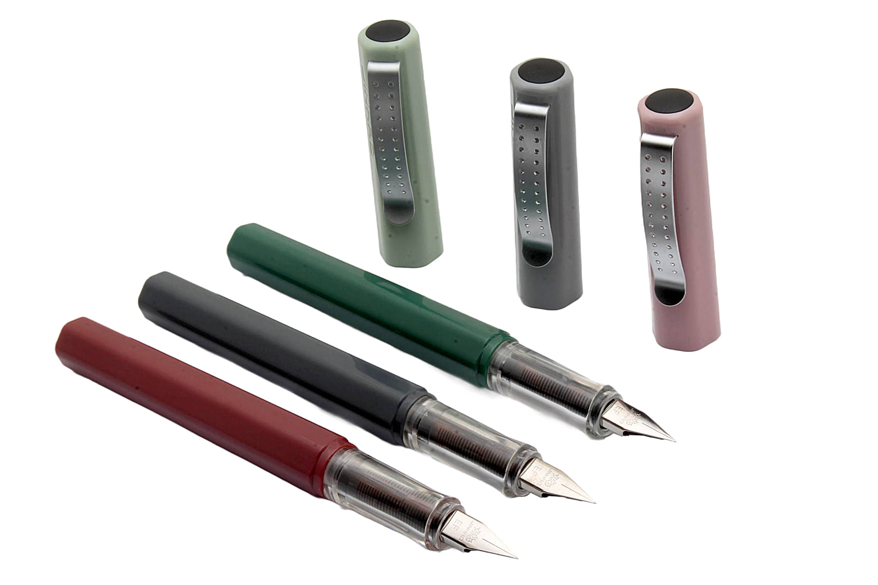    			Srpc Set Of 3 Jinhao Stn Fountain Pens Extra Fine Nib & Converter