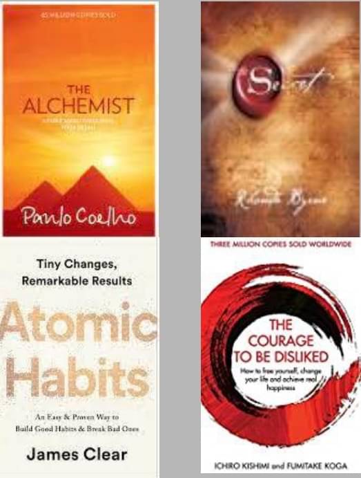     			The Alchemist + The Secret + Atomic Habits + The Courage To Be Disliked