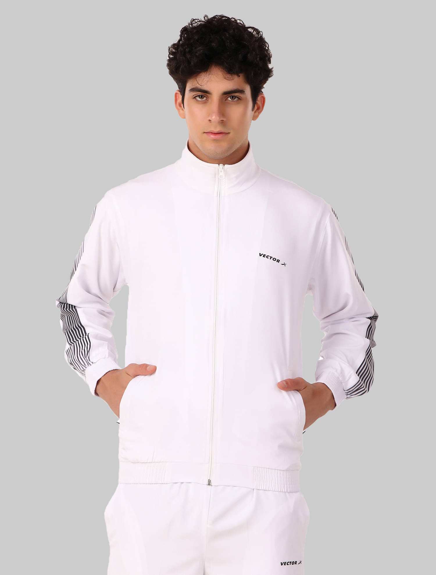 Vector X Polyester Men's Casual Jacket - White ( Pack of 1 ) Vector X Polyester Men's Casual Jacket - White ( Pack of 1 )