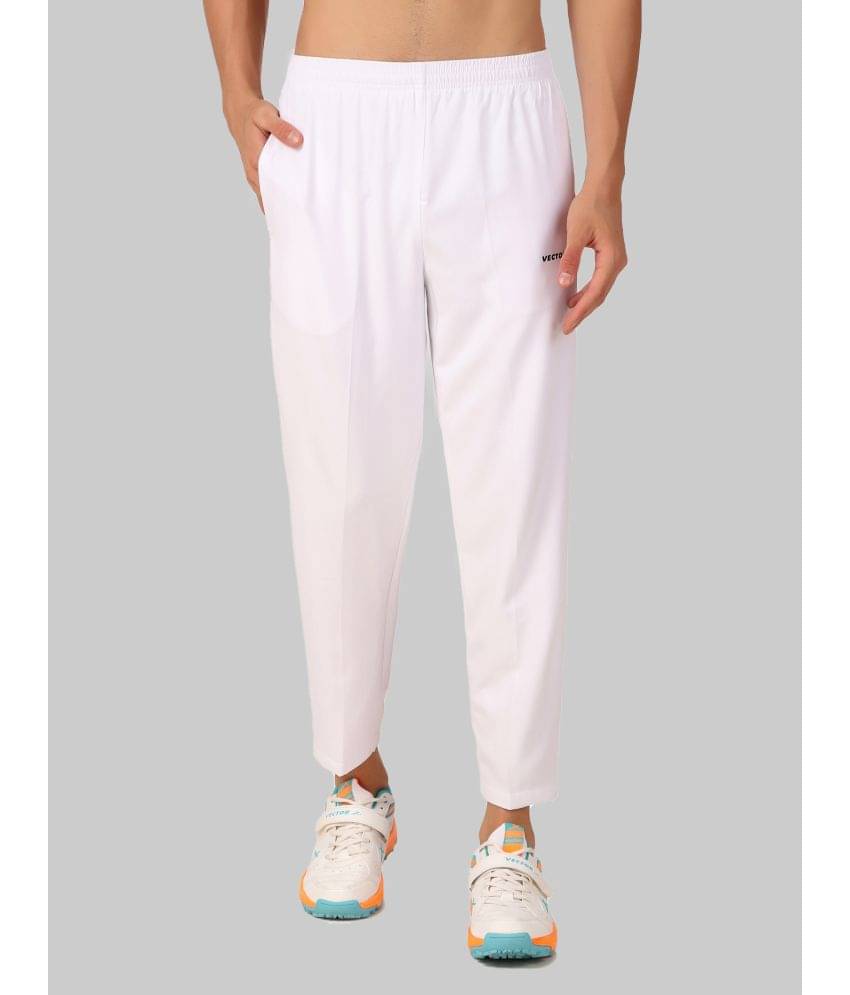     			Vector X White Polyester Men's Trackpants ( Pack of 1 )
