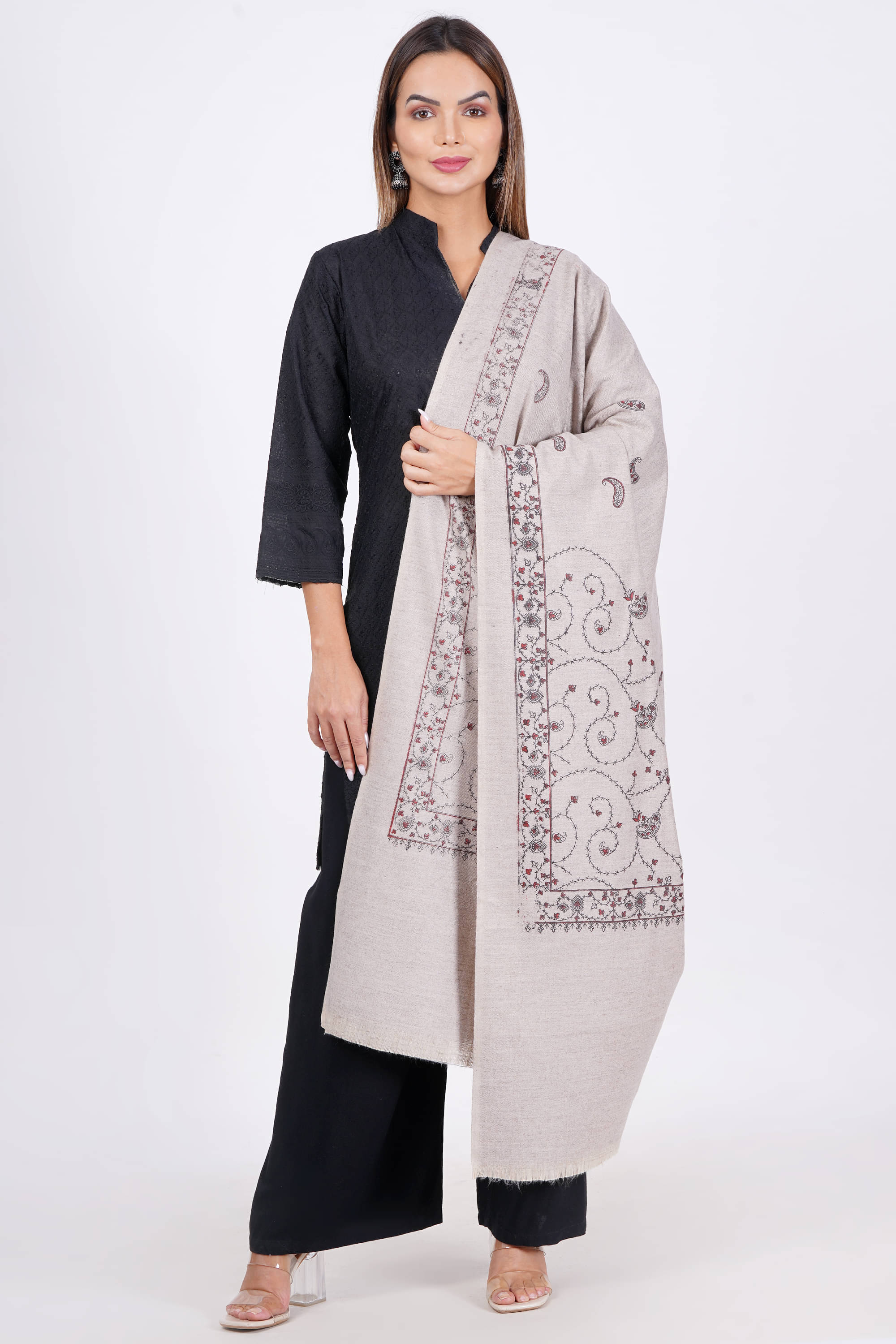 Vrinde Tan Printed Shawl - ( Pack of 1 )     			Vrinde Tan Printed Shawl - ( Pack of 1 )