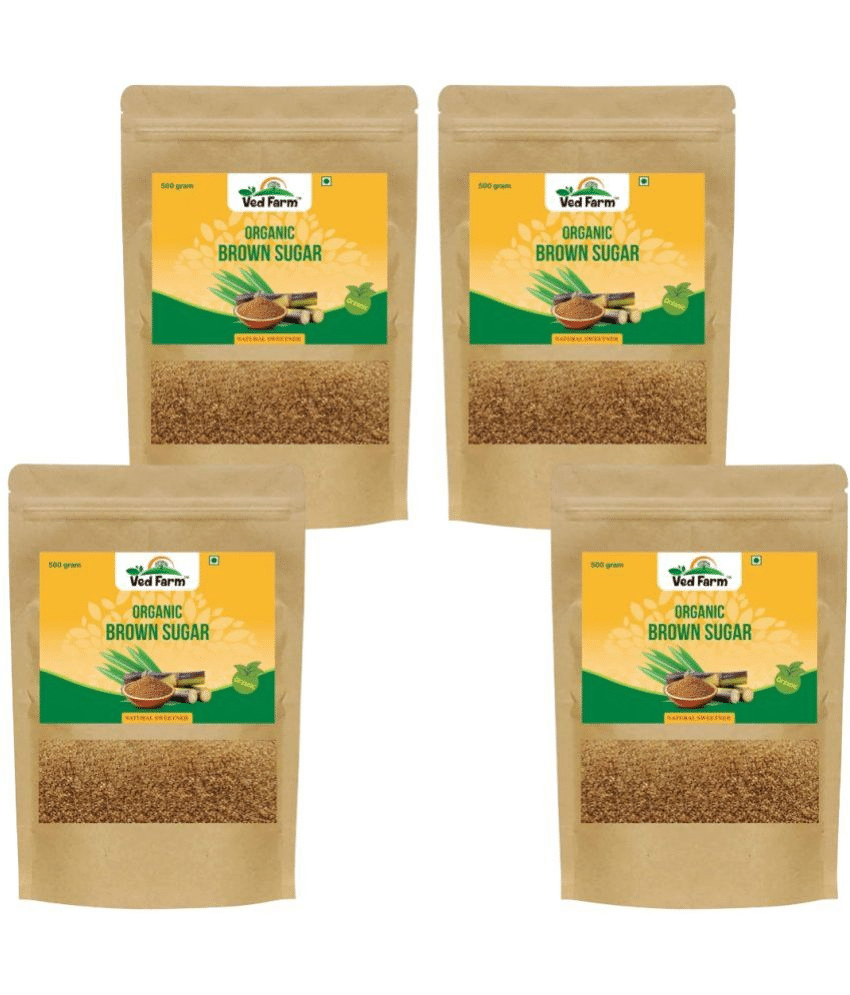     			ved farm 100% Vegan Unrefined Raw Organic Brown Sugar Crystal 500 g Pack of 4