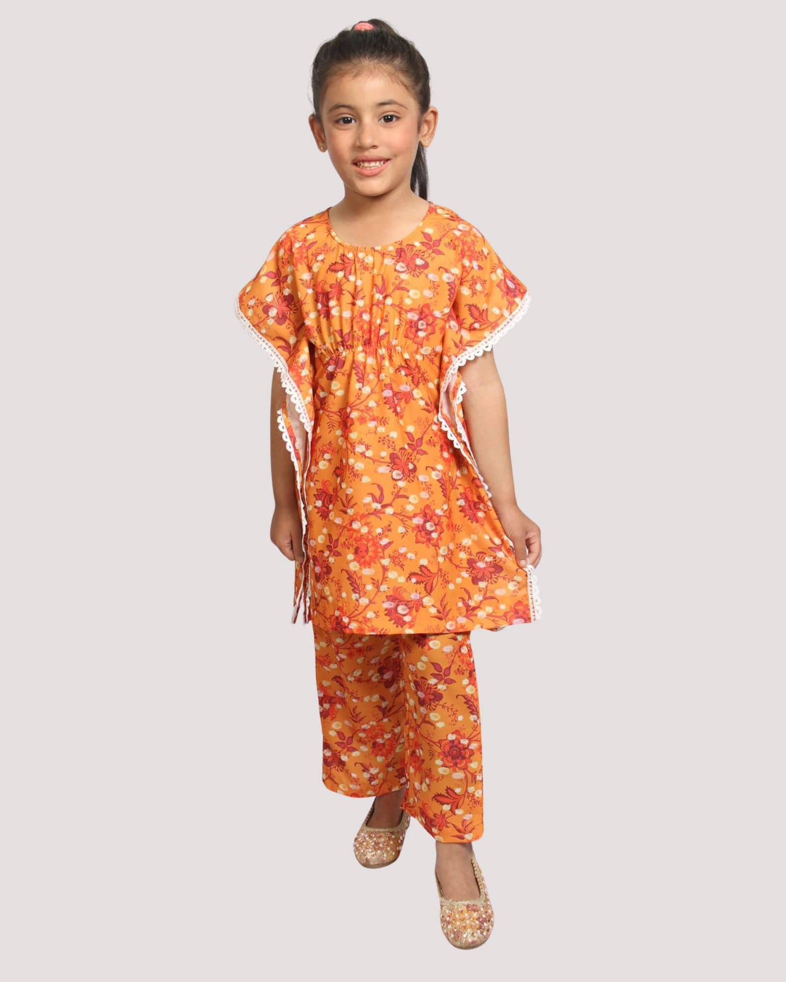 Addyvero Pack of 1 Girls Polyester Kurti With Palazzo ( Yellow )