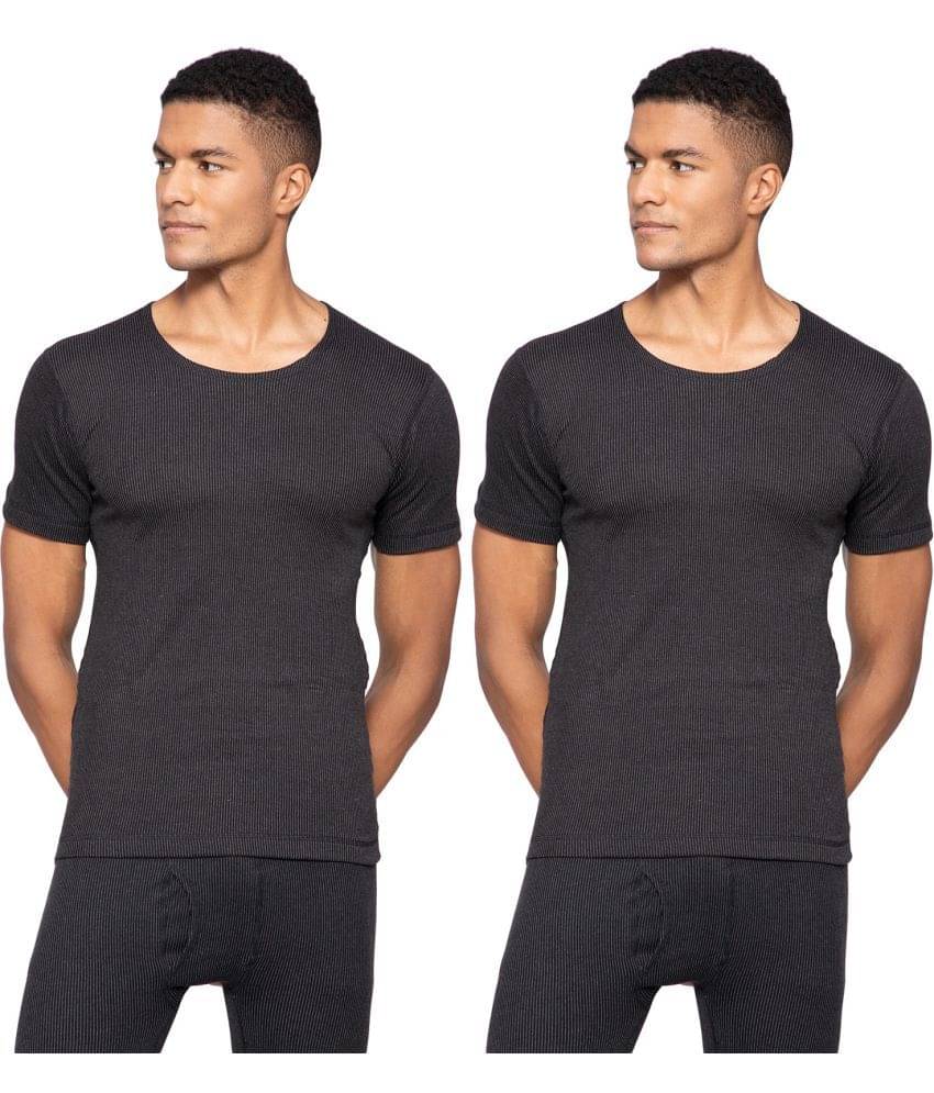 Amul - Black Polyester Men's Thermal Tops ( Pack of 2 ) Amul - Black Polyester Men's Thermal Tops ( Pack of 2 )