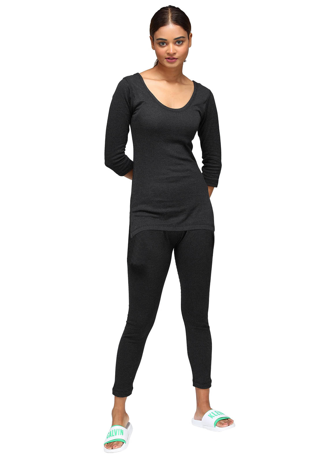 Amul Cotton Blend Thermal Sets - Black Pack of 1 Amul Cotton Blend Thermal Sets - Black Pack of 1