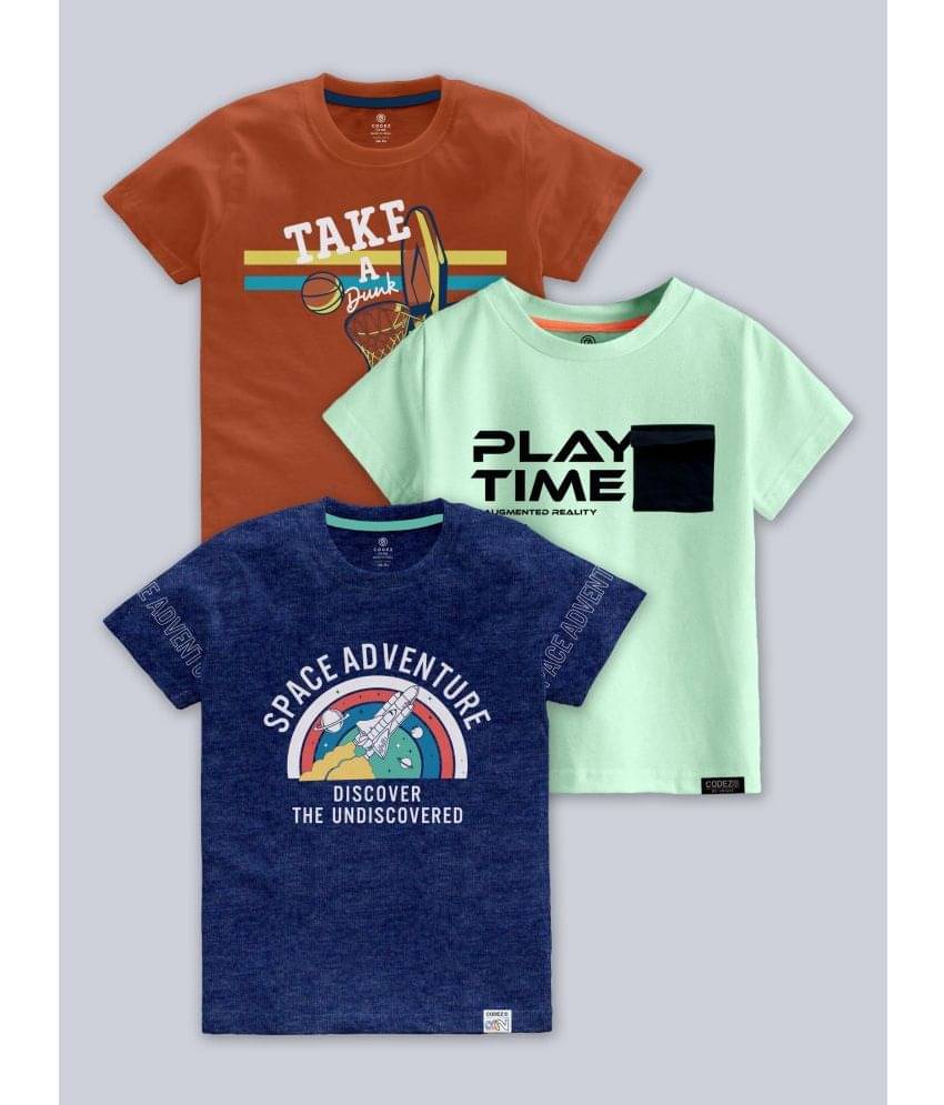     			CODEZ Pack of 2 Boys Cotton Blend Polo T-Shirt ( Multi Color )