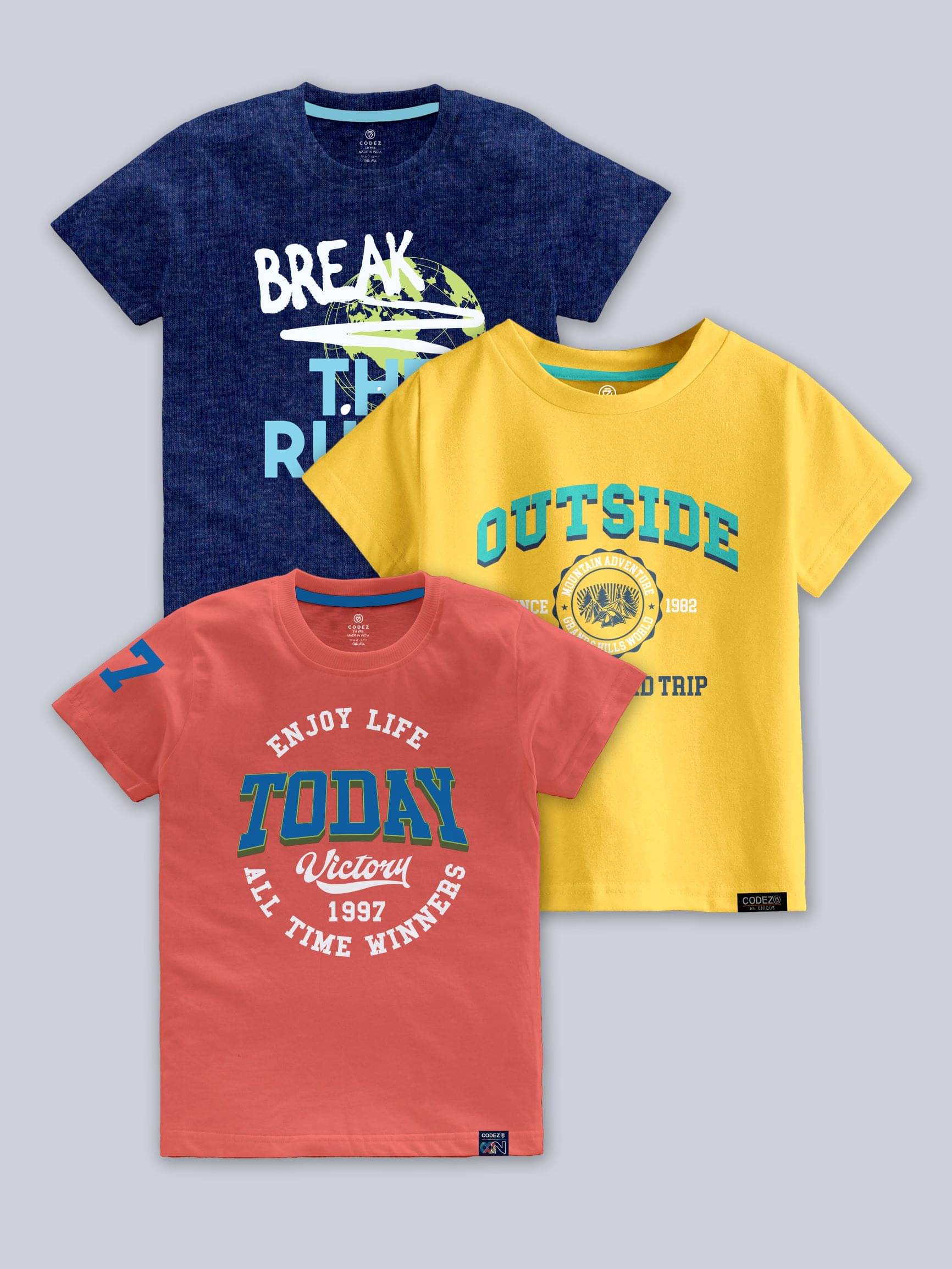     			CODEZ Pack of 1 Boys Cotton Blend T-Shirt ( Multi Color )