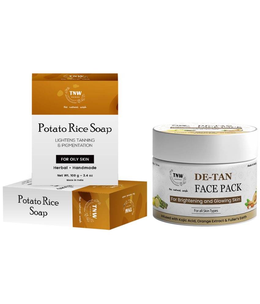 Combo of 2- De Tan Pack 50gm + Potato Rice Soap 100gm Combo of 2- De Tan Pack 50gm + Potato Rice Soap 100gm