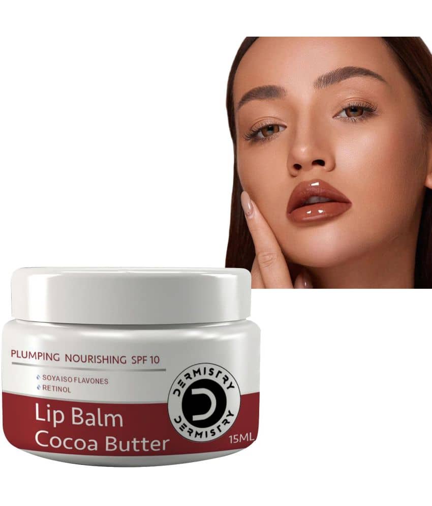 Dermistry Plumping Nourishing SPF10 Tint Cocoa Butter Lip Care Balm for Dry Dark Damaged Chapped Lips Coconut Oil Repair Lightening Brightening Glowing Shiner Lips Men Women Use Combo Lips@tick Gloss Set Exfoliators Serum Cheek Tint Oil Glossy Mask