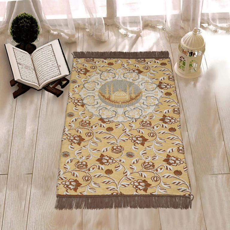     			FURNISHING HUT Brown Single Anti-skid Velvet Prayer Mat ( 106 X 68 cm )