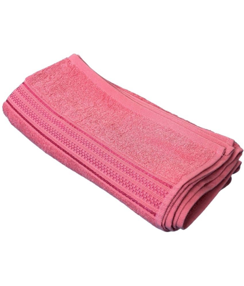 Finesse Decor Cotton Self Design 500 ( Pack of 1 ) - Pink - Towels | Buy online on ZillyBuy