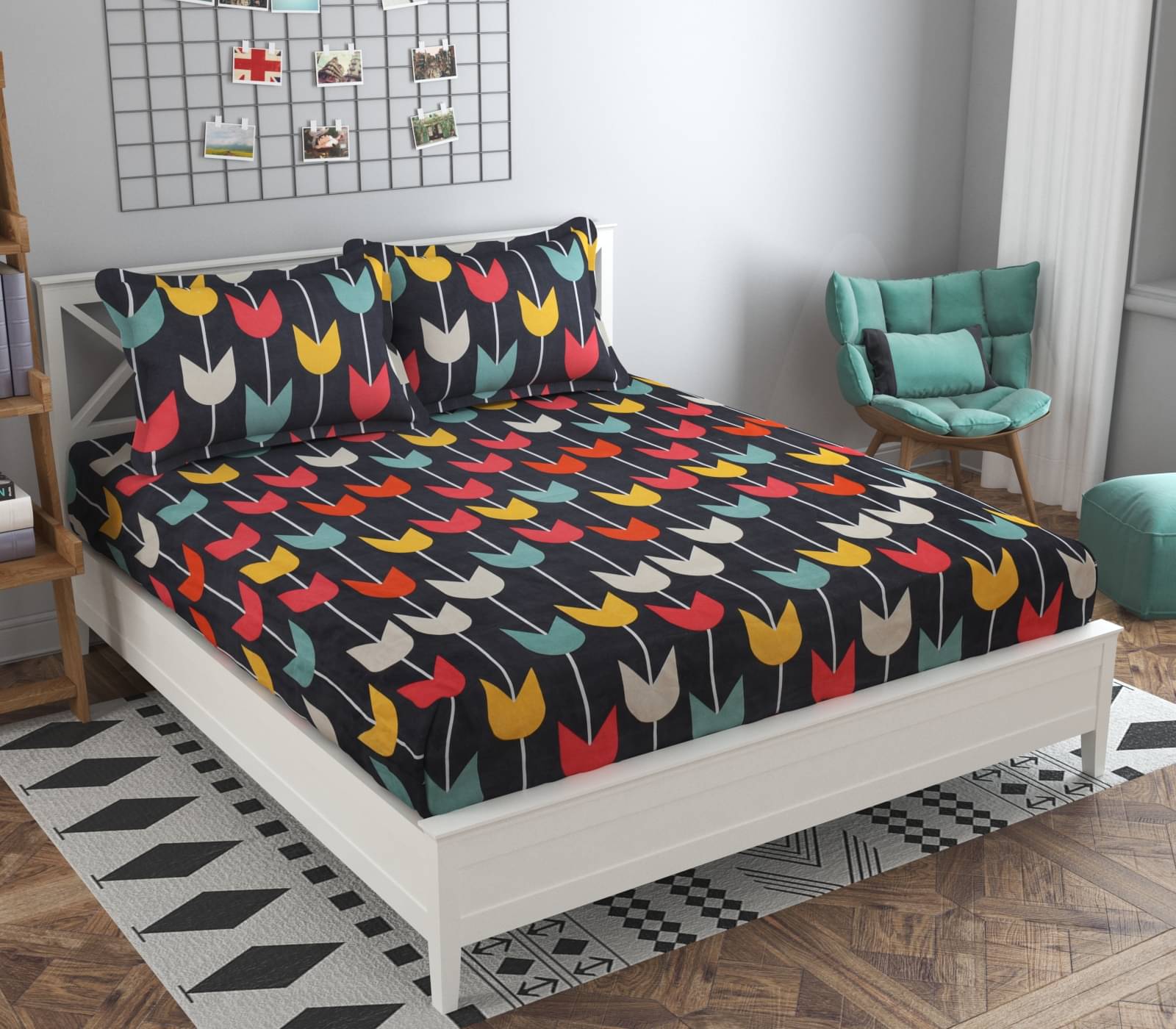 HIDECOR Microfiber Double Bedsheet ( Multicolor ) HIDECOR Microfiber Double Bedsheet ( Multicolor )
