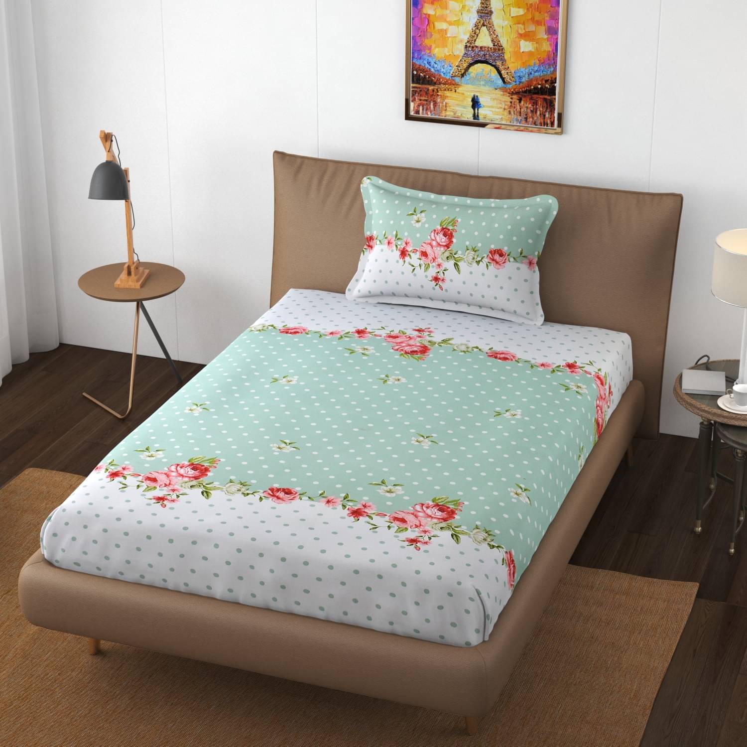     			HIDECOR Microfiber Single Bedsheet ( Green )