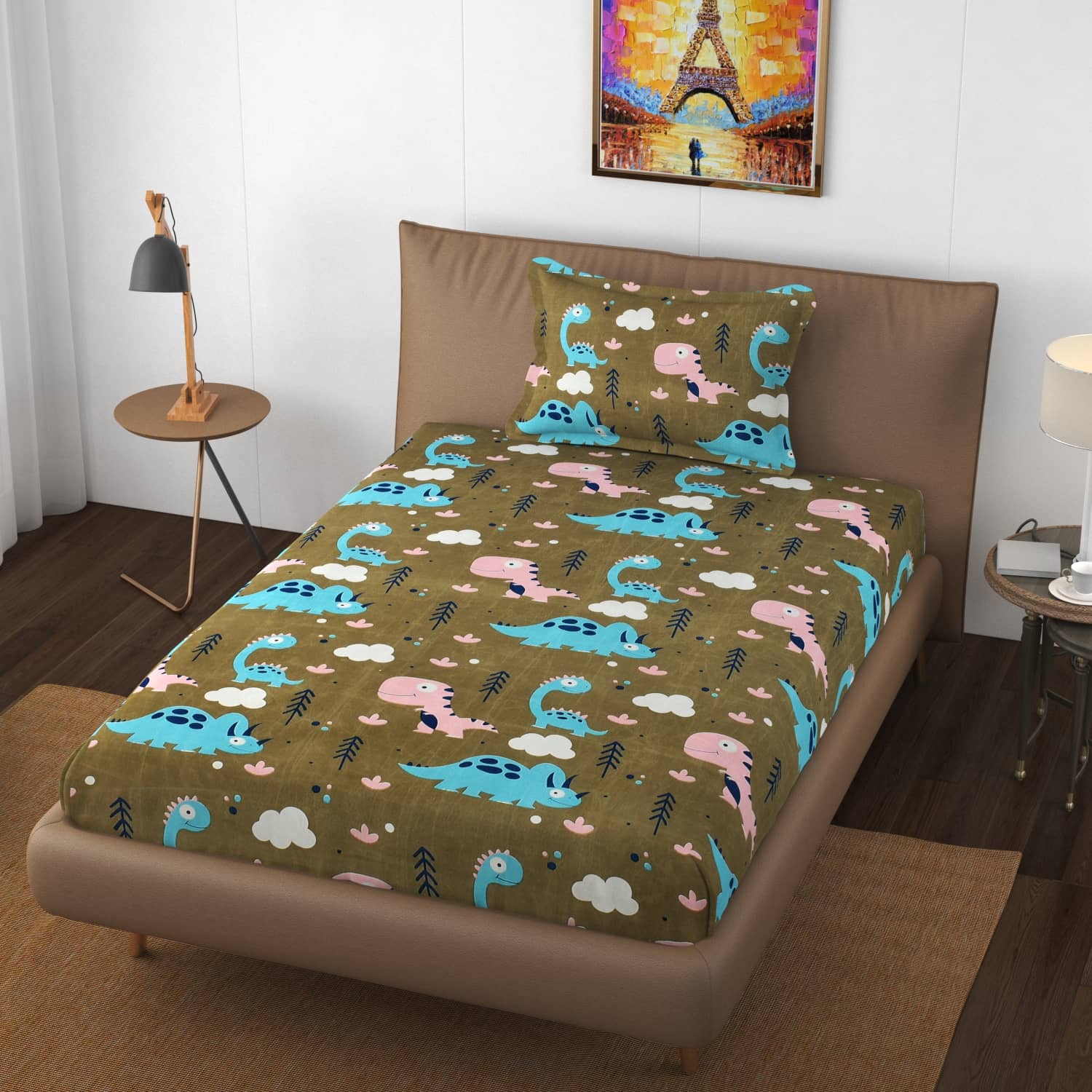 HIDECOR Microfiber Single Bedsheet ( Brown )