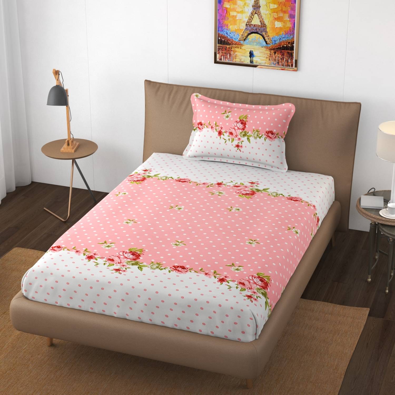     			HIDECOR Microfiber Single Bedsheet ( Pink )