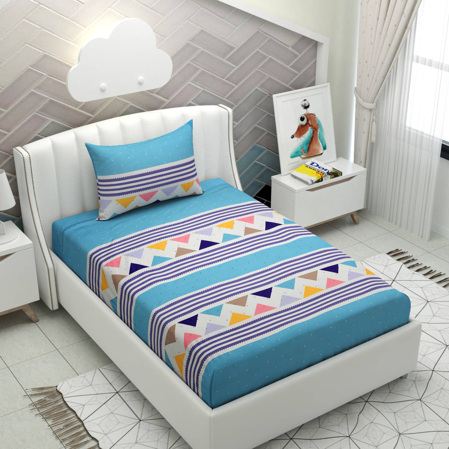     			HIDECOR Microfiber Single Bedsheet ( Sky Blue )