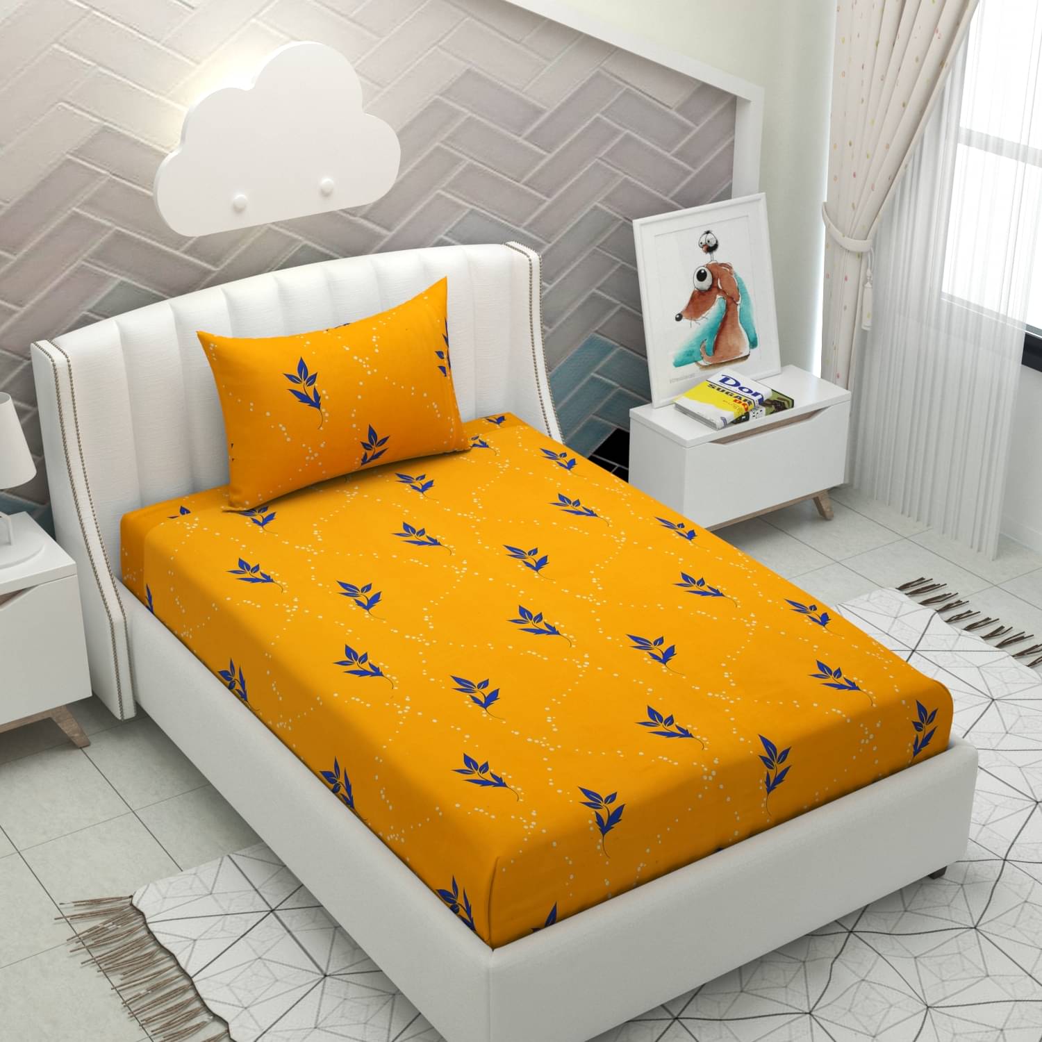 HIDECOR Microfiber Single Bedsheet ( Yellow ) HIDECOR Microfiber Single Bedsheet ( Yellow )