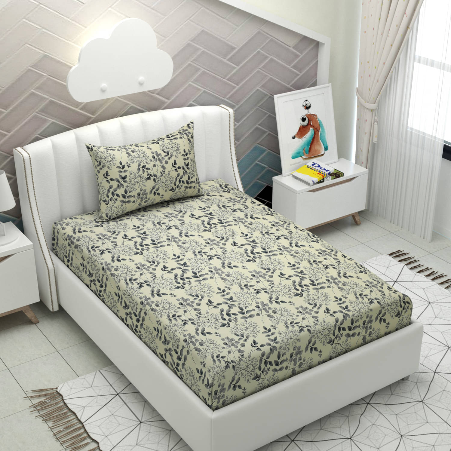 HIDECOR Microfiber Single Bedsheet ( Cream ) HIDECOR Microfiber Single Bedsheet ( Cream )